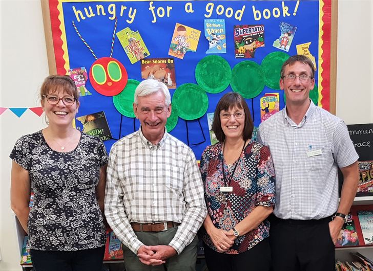 Alec with staff from Littlecoates Primary Academy in September 2019